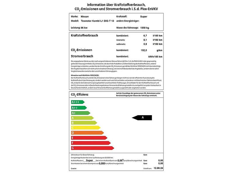 Nissan Townstar Kombi L1 DIG-T 130 6MT N-CONNECTA 2ST E